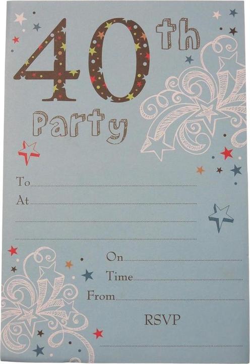 Produktbild Generic Einladungen 40. Geburtstag 20erPack (20 Stk.)