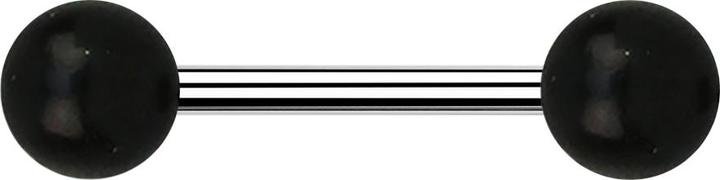 Image du produit Star Piercing Barbell argent avec deux boules en bois d'areng (sans laiton, Acier chirurgical 316L)