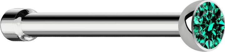 Actual product image Star Piercing Nose stud straight silver with crystal turquoise (Titanium G23, without brass)