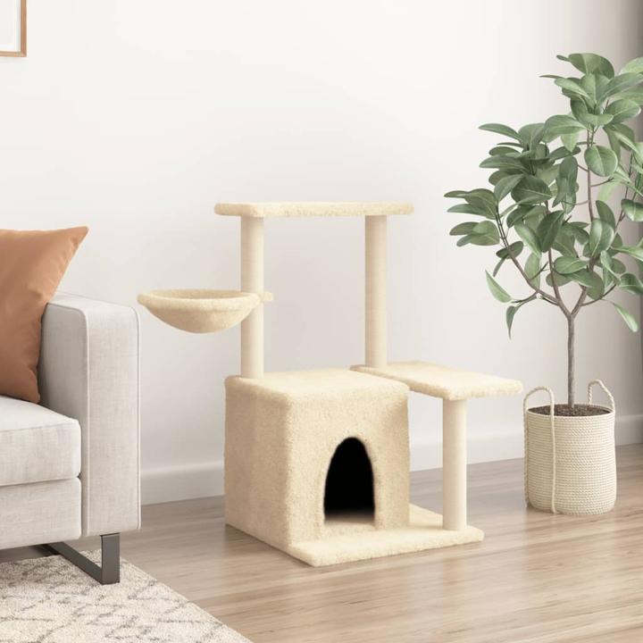 Actual product image VidaXL Kratzbaum mit Sisal-Kratzsäulen Creme 83 cm,Farbe (83 cm, Cream)