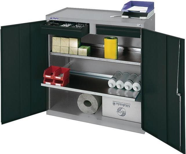 Produktbild Werkzeug-/Beistellschrank H1000xB1000xT500 mm 2 Schubladen, 2 Böden lichtgrau/anthrazitgrau (80 cm, 115 cm)