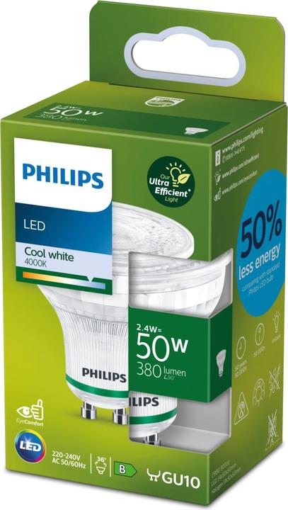 Productafbeelding Philips LED-spots (GU10, 2.40 W, 380 lm, 1 x, B)