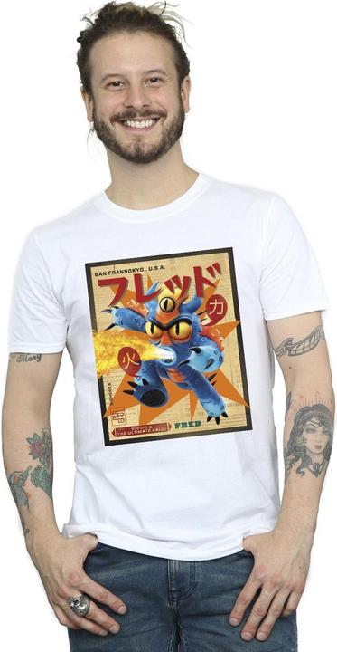 Immagine prodotto Disney Big Hero 6 Baymax Fred Newspaper Maglietta Uomo (L)