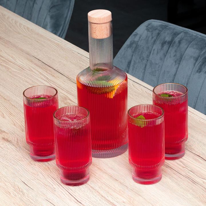 Image du produit Intirilife Set carafe en verre avec bouchon et 4 verres (1.70 l)