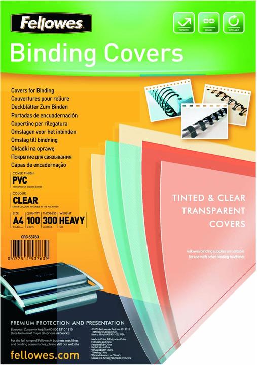 Image du produit Fellowes Feuilles de couverture en PVC