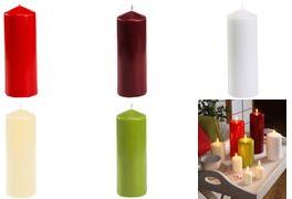 Produktbild Papstar Stumpenkerze, Durchmesser: 60 mm, rot Höhe: 165 mm, Brenndauer: ca. 44 Stunden (1 Stk.)
