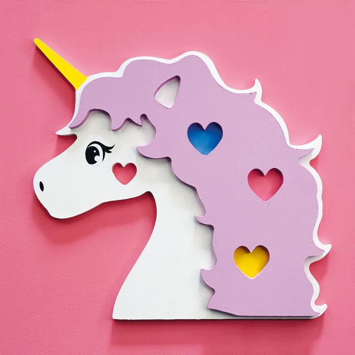 Actual product image Aladine 3D wooden picture to paint unicorn