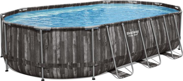 Produktbild Bestway Power Steel Swimmingpool-Set Oval 488x305x107 cm (488 x 305 x 107 cm)