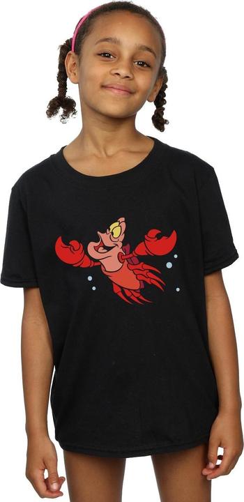 Actual product image Disney Girls The Little Mermaid Sebastian Bubbles Cotton T-Shirt (116)