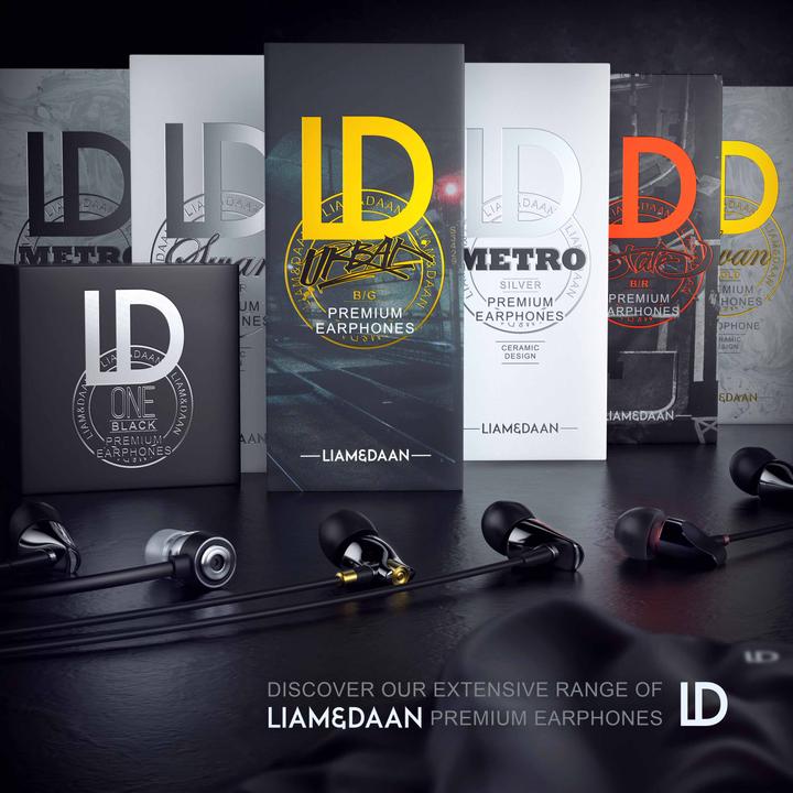 Produktbild Liam & Daan In-Ear Kopfhörer, Keramik "Urban" InEar Earphone, 8mm Treiber, Aramid Kabel (NC, Kabelgebunden)
