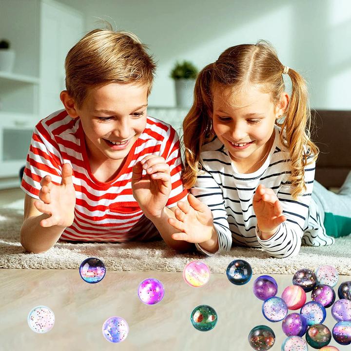 Produktbild I Am Creative (20er Set) Ø32mm Gummi Ball Bouncing Hüpfball Spielzeug Mitgebsel Flummi - Weltraum