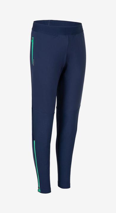 Immagine prodotto Kiprun Pantaloni da corsa caldi da bambino con zip - Warm 900 blu scuro/verde (122)