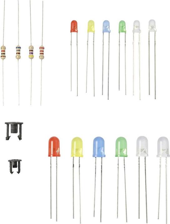 Produktbild Tru Components LED bedrahtet Rot, Gelb, Blau, Gelb-Grün, Warmweiss, Kaltweiss Rund 55 mcd, 330 mcd