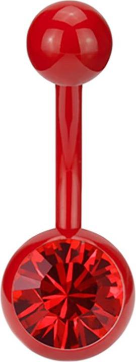 Produktbild Star Piercing Banane Fire Red mit Swarovski Kristallkugel rot (ohne Messing, Chirurgenstahl 316L)