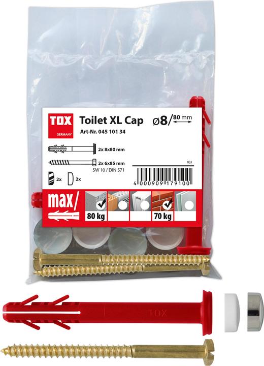 Immagine prodotto Tox Attacco per WC Stand WC XL Cap bianco/cromo (2 pz.)