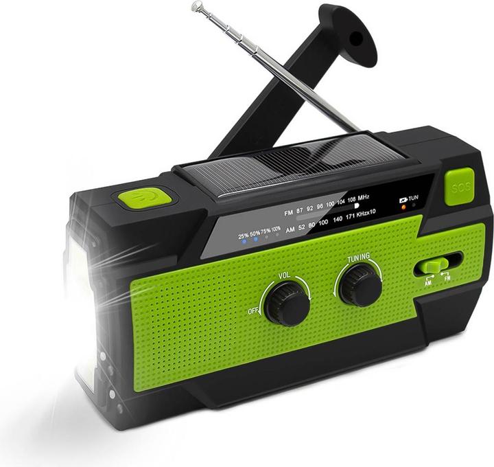 Produktbild Grafner Kurbelradio Solar USB LED Akku Camping Survival Notfallradio KR11064 (AM, FM)