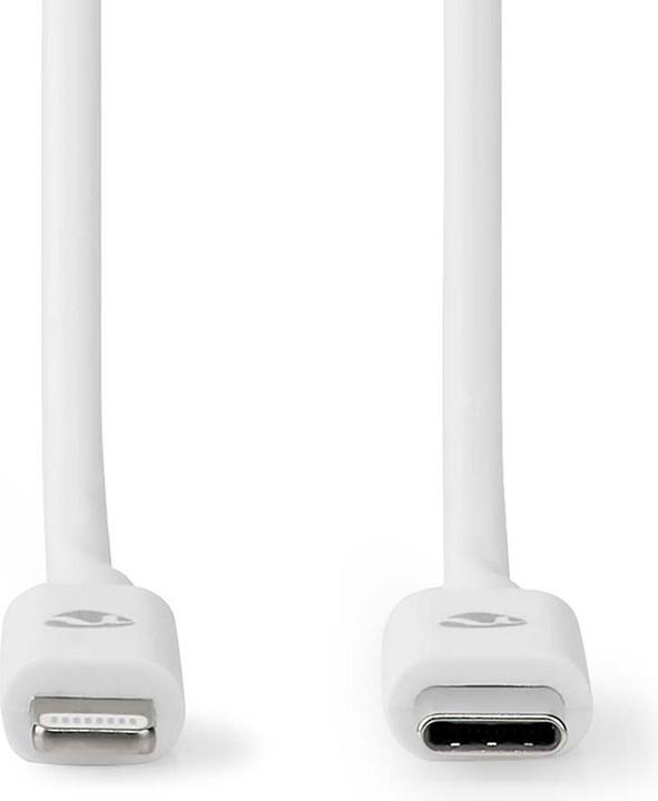 Image du produit Nedis Lot de 2 câbles de charge pour iPhone, Lightning, câble, USB-C, MFi Certified, 2 m, blanc (2 m, USB 2.0)