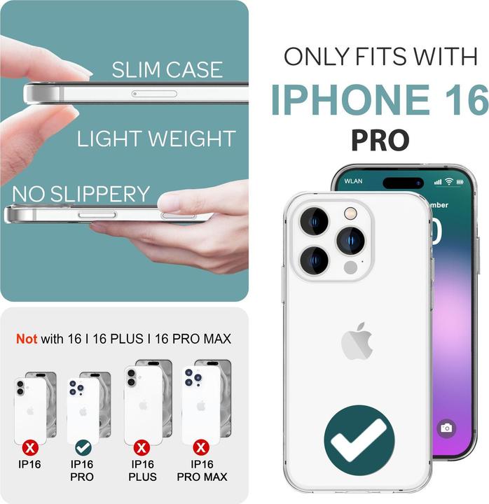 Actual product image Nalia Clear Transparent Silicone Sleeve (Apple iPhone 16 Pro)