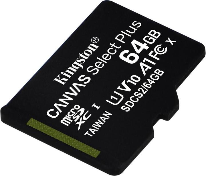 Actual product image Kingston Canvas Select Plus (64 GB, microSDXC, U1, UHS-I)
