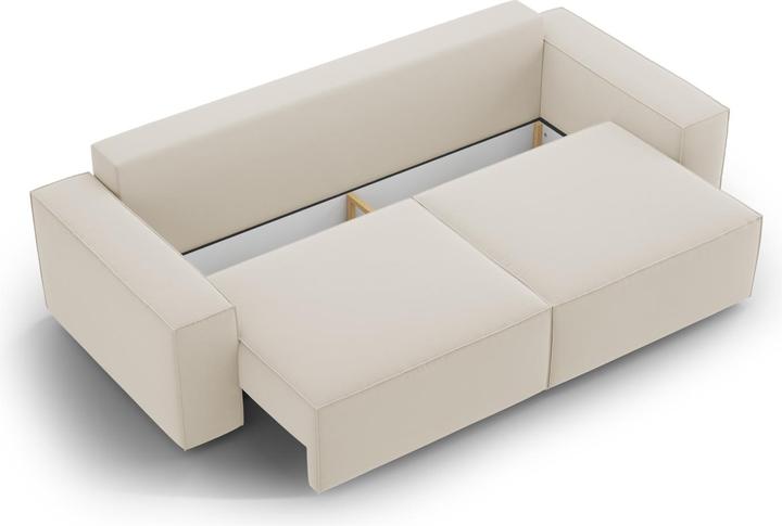 Actual product image Micadoni Velvet Sofa With Bed Function And Box, "Jodie", 3 Seats, 247x107x86Made in Europe (2 person sofa, 3-seater, 4-seater)