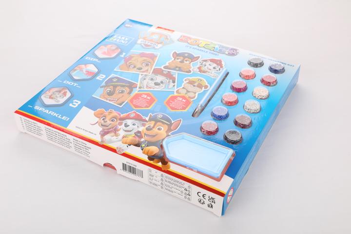 Actual product image Diamond Dotz DOTZIES® Original Diamond Painting Set Paw Patrol with 6 motifs: 3 pictures 15x15cm, 3 stickers /