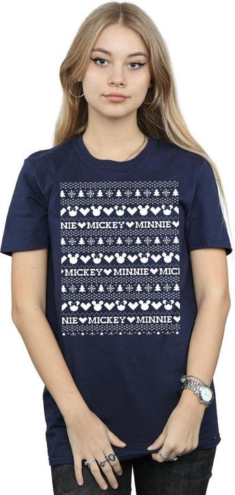 Immagine prodotto Disney Mickey And Minnie Christmas Fair Isle Maglietta Ampia Donna (S)