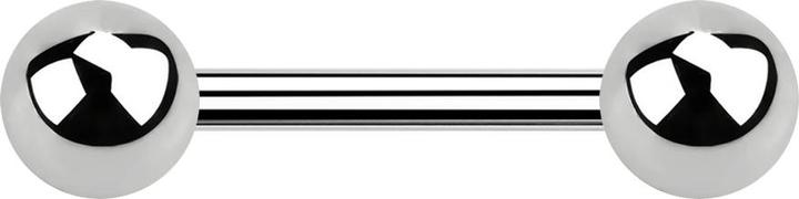 Image du produit Star Piercing Barbell argent avec deux boules (Acier chirurgical 316L)