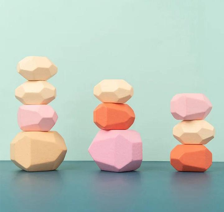 Immagine prodotto Activity Board Gioco di legno per impilare pietre e sassi Sensoriale Giocattolo per bambini Giocattolo educativo