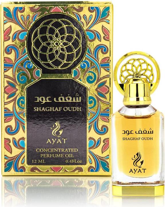 Actual product image Ayat Perfumes Shaghaf Oud 12ml Alcohol-Free Perfume Oil Unisex Oriental Musk
