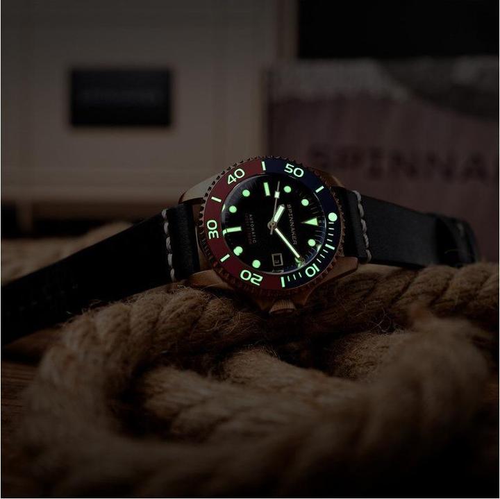 Actual product image Spinnaker SP-5060-08 Tesei Bronze Swiss (Diving watch, Rotating bezel left)