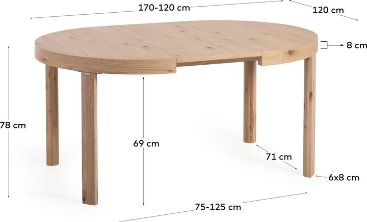 Image du produit Kave Home Colleen (120 x 120 x 78 cm)