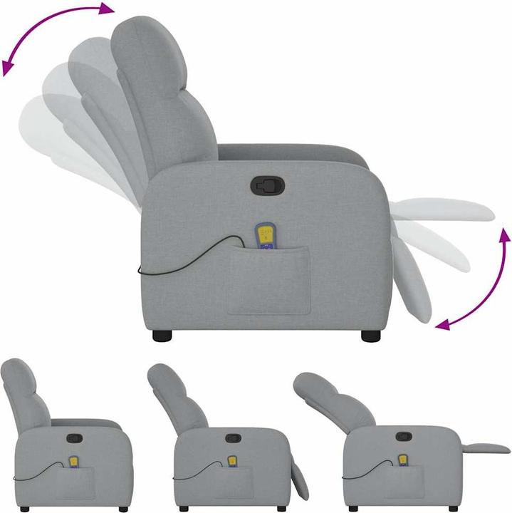 Image du produit VidaXL Fauteuil de massage Tissu gris clair