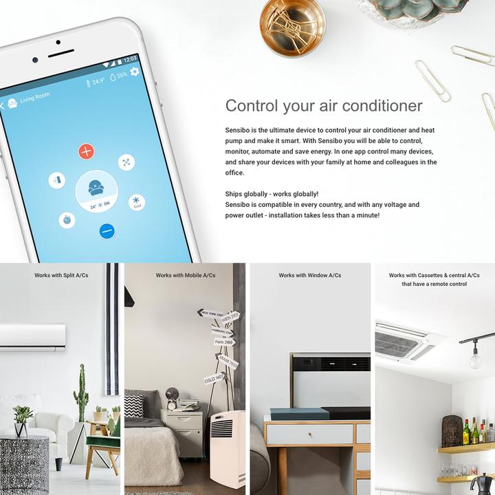 Productafbeelding Sensibo Sky afstandsbediening airconditioner, grijs/zwart