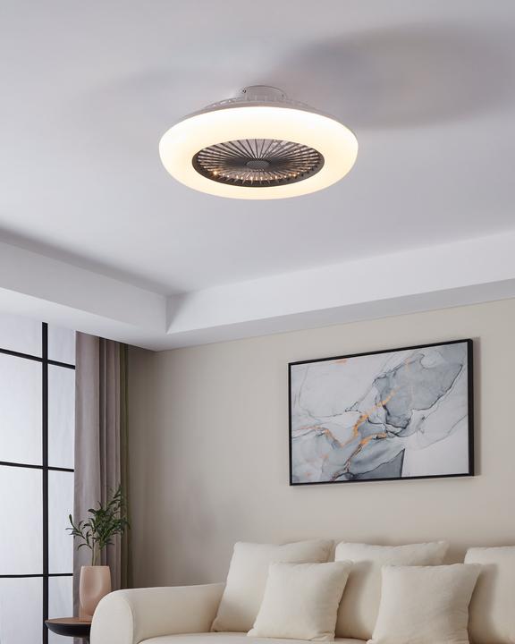 Actual product image EGLO 35144 SAYULITA-L LED triple fan 3x12.6W Ø550mm White Grey Milky controllable light colour di (4800 lm, IP44)