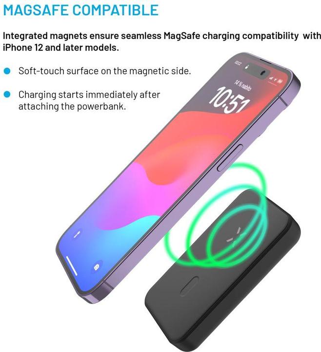 Actual product image Fixed MagZen, 6 000 mAh, Black (6000 mAh)