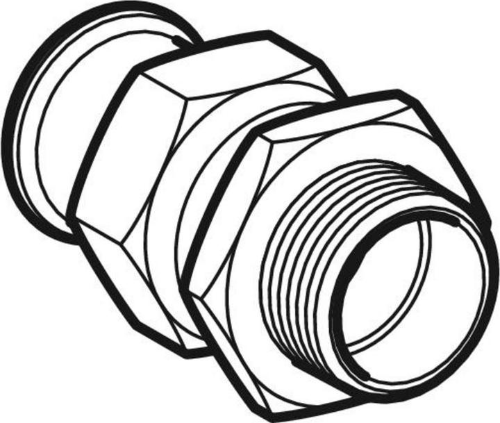Actual product image Geberit Mapress stainless steel transition fitting with external thread d22-R3/4"