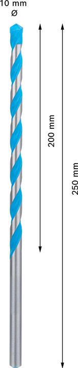 Actual product image Bosch Professional Zubehör Expert CYL-9 MultiConstruction drill, 8 x 200 x 250 mm, d 8 mm (10 millimetres)