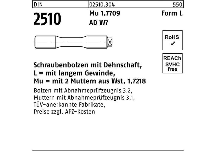Actual product image DIN 2510 m.Dehnschaft/2Muttern