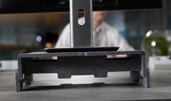 Produktbild Bakker Elkhuizen Monitorständer Q-Riser 110 Circular, grau retail (Tisch, 17.01")