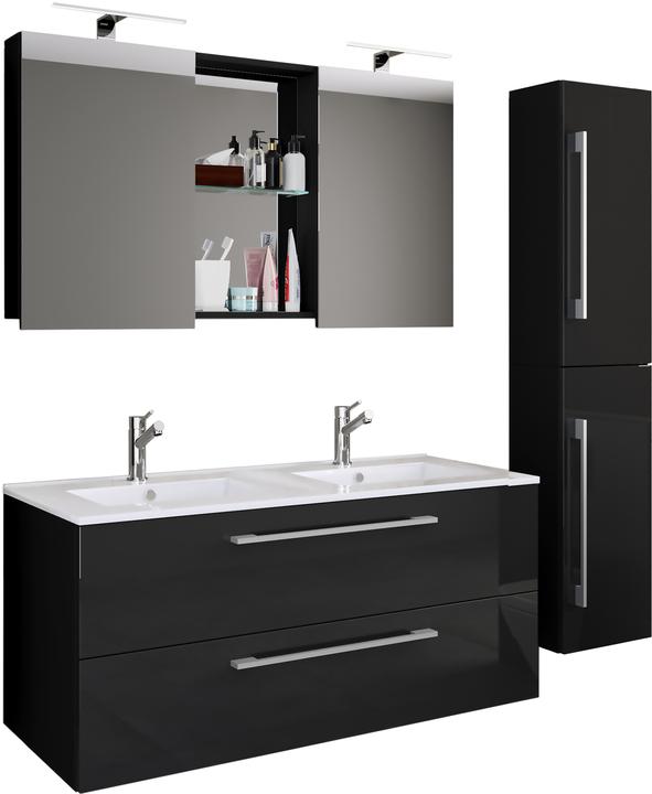 Actual product image VCM 4-piece double vanity bathroom furniture bathroom set washbasin double sink drawers ceramic
