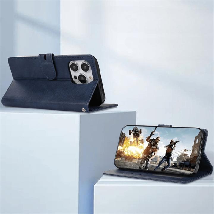 Produktbild Cover-Discount iPhone 15 Pro Max - Premium Handyhülle Etui dunkelblau (Apple iPhone 15 Pro Max)