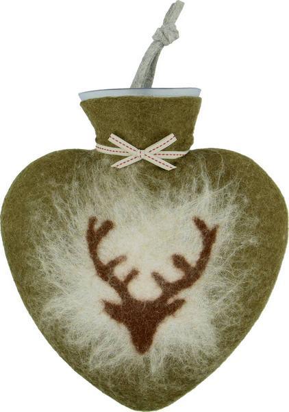 Actual product image Dorothee Lehnen Hot Water Bottle Deer Head, 0.7 l, olive (0.70 l)