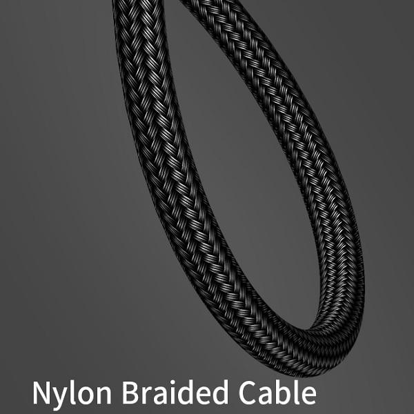 Image du produit Usams US-SJ221 U5 Braided Wire USB to Type-C Data & 2A Charger Round Plug Cable 1.2m Juodas (1.20 m, USB 2.0)