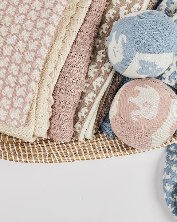 Actual product image Smallstuff - Baby blanket AO rabbits - Merino Wool Powder - 80x100 cm (70007-92) (80 x 100 cm)