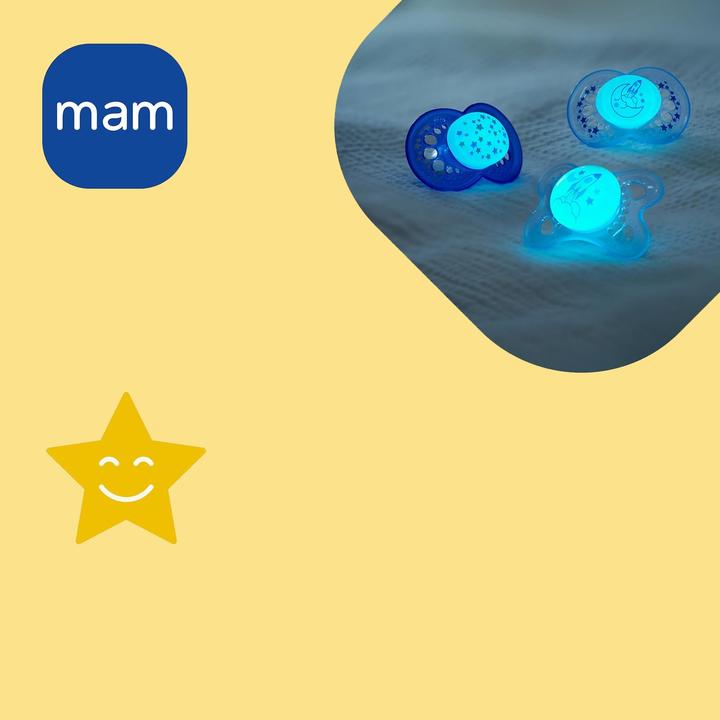 Immagine prodotto MAM Ciuccio in silicone Air Night, 2 pezzi, 6-16 mesi (2 x, 6 - 16 M.)