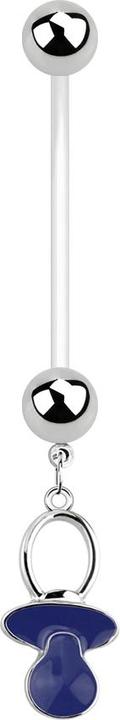 Produktbild Star Piercing Banane Schwangerschaft mit Schnuller blau (Bioflex, ohne Messing, Chirurgenstahl 316L)