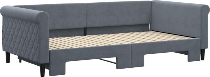 Immagine prodotto VidaXL Tagesbett Ausziehbett Sofabett Gästebett Dunkelgrau 100x200cm Samt (Divano letto)