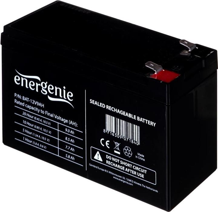 Actual product image Gembird 12V 9 Ah Sealed Lead Acid (VRLA) 9Ah 12V UPS Battery