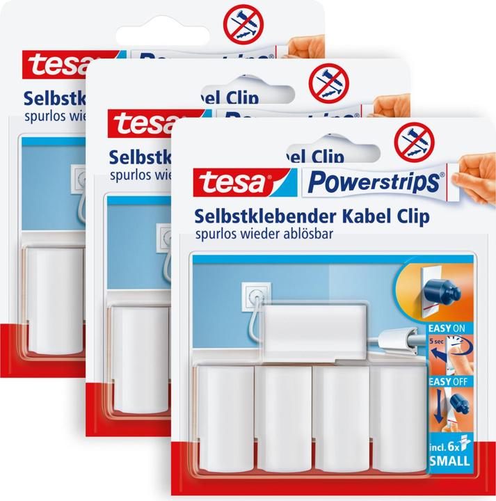 Produktbild tesa 3x Powerstrips Kabelclip