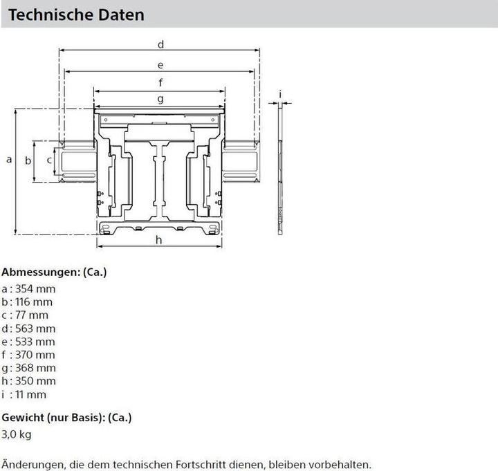 Actual product image Sony SU-WL850 (Wall, 77", 60 kg)